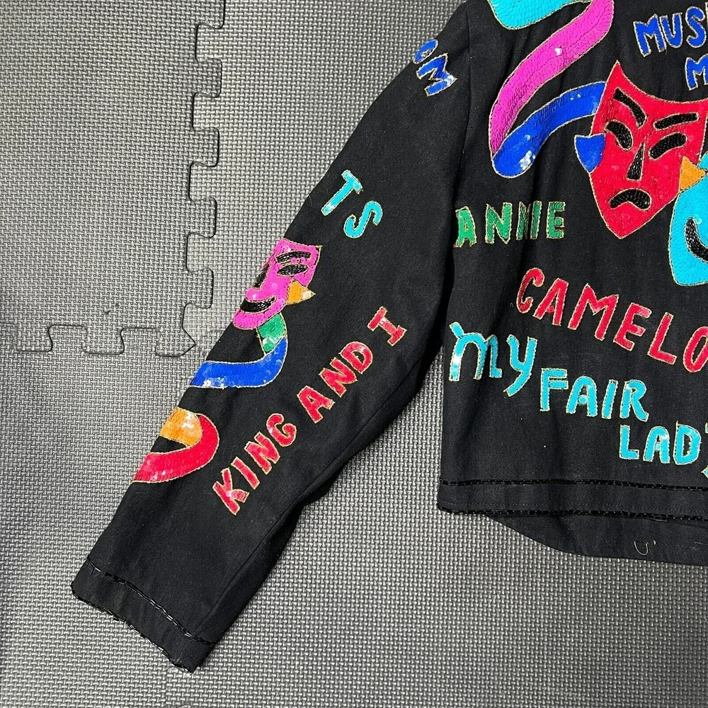 Vintage‎ Modi Denim Sequin Broadway Musicals Jacket Size Small/Medium Vintage
